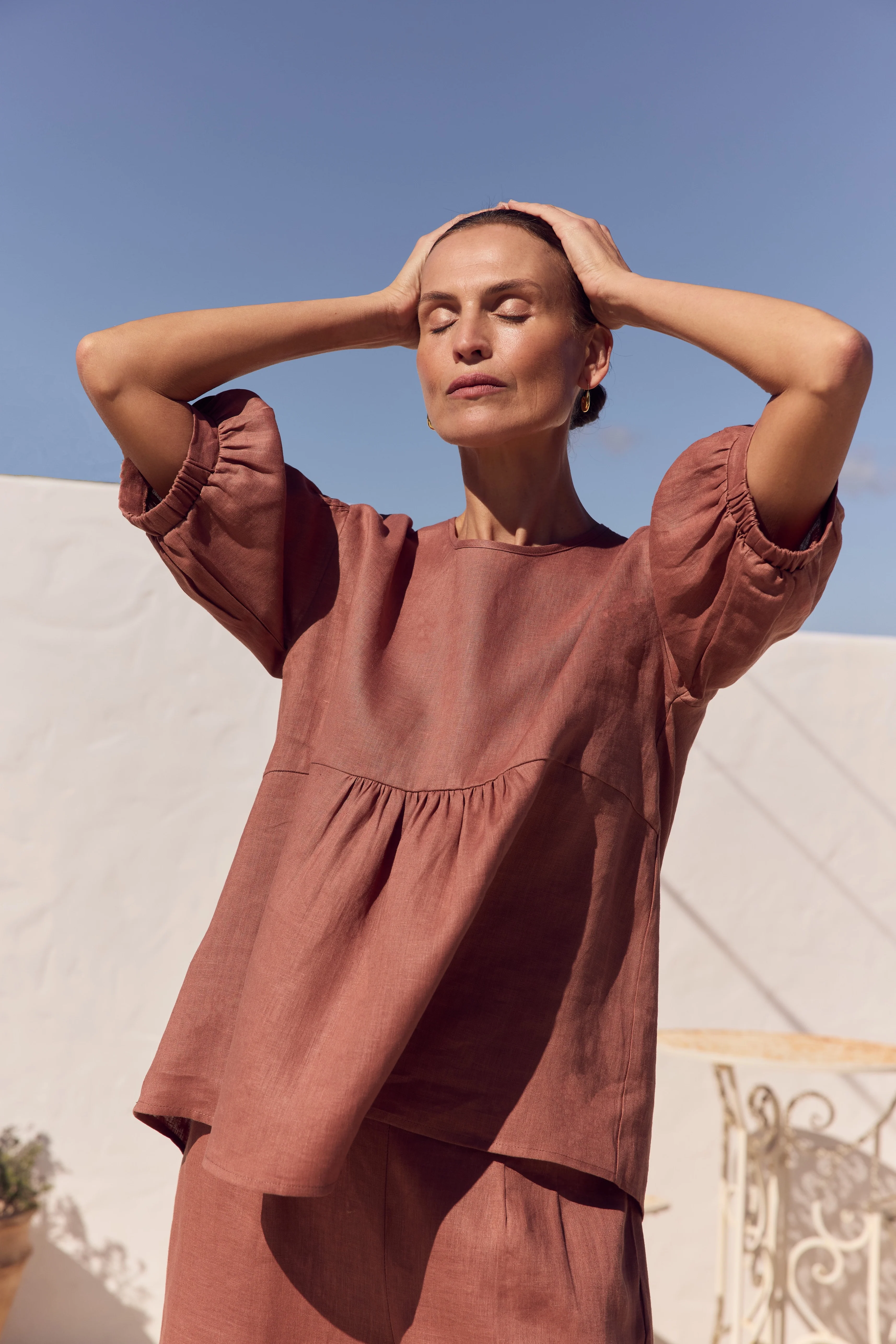BISHOP SLEEVE SHIRRING TOP - Image 2
