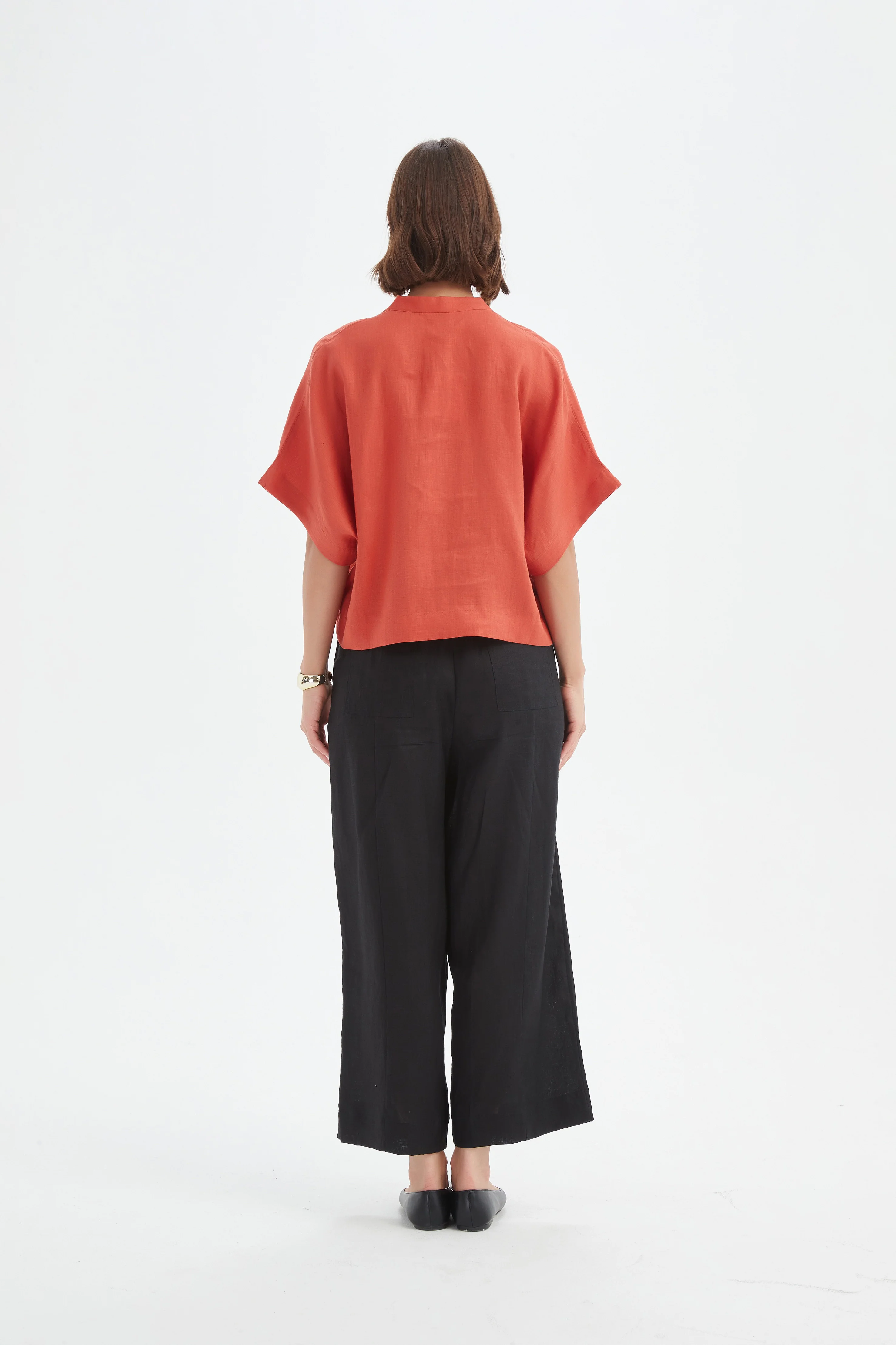 BOXY BUTTON LINEN SHIRT - Image 23