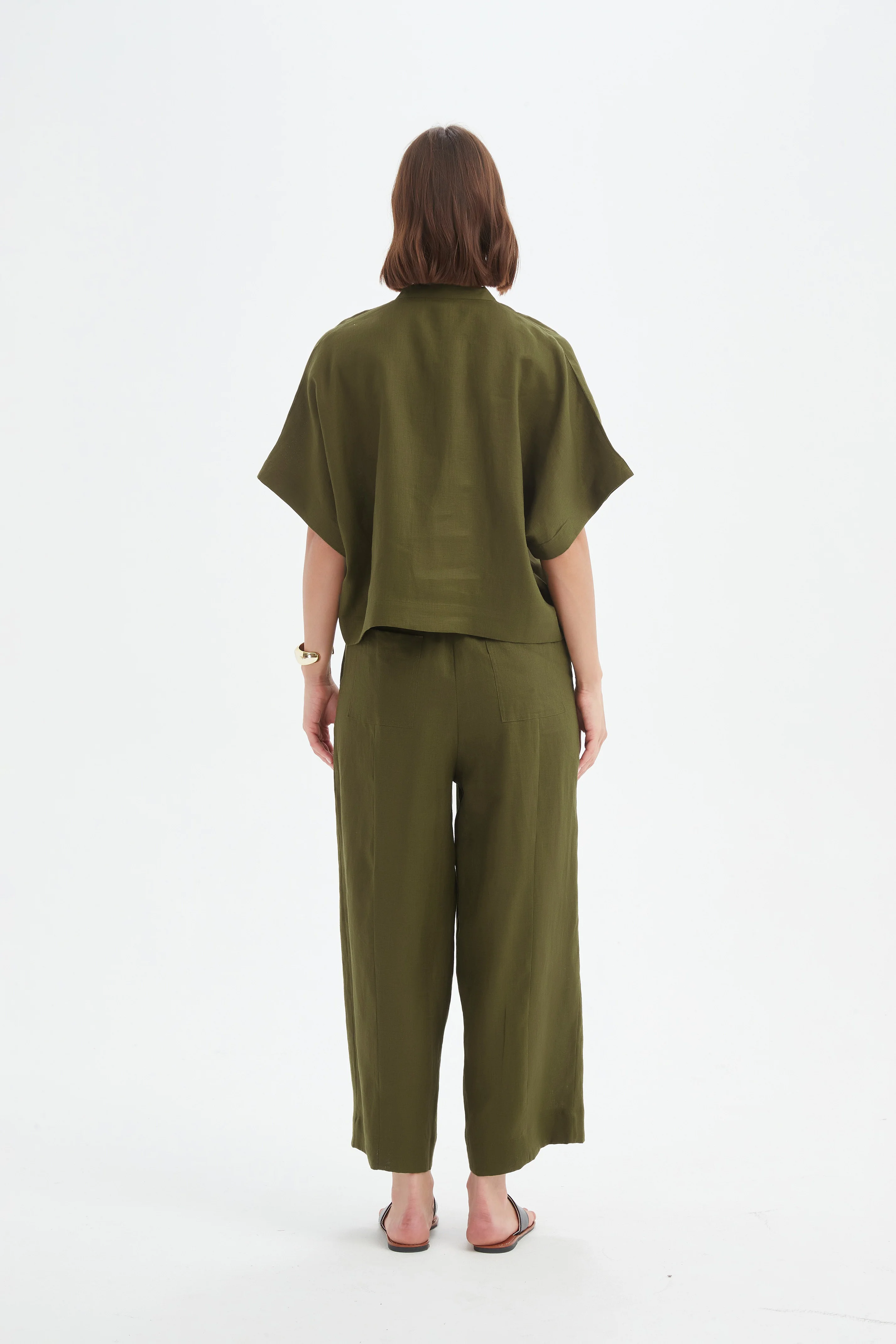 BOXY BUTTON LINEN SHIRT - Image 33