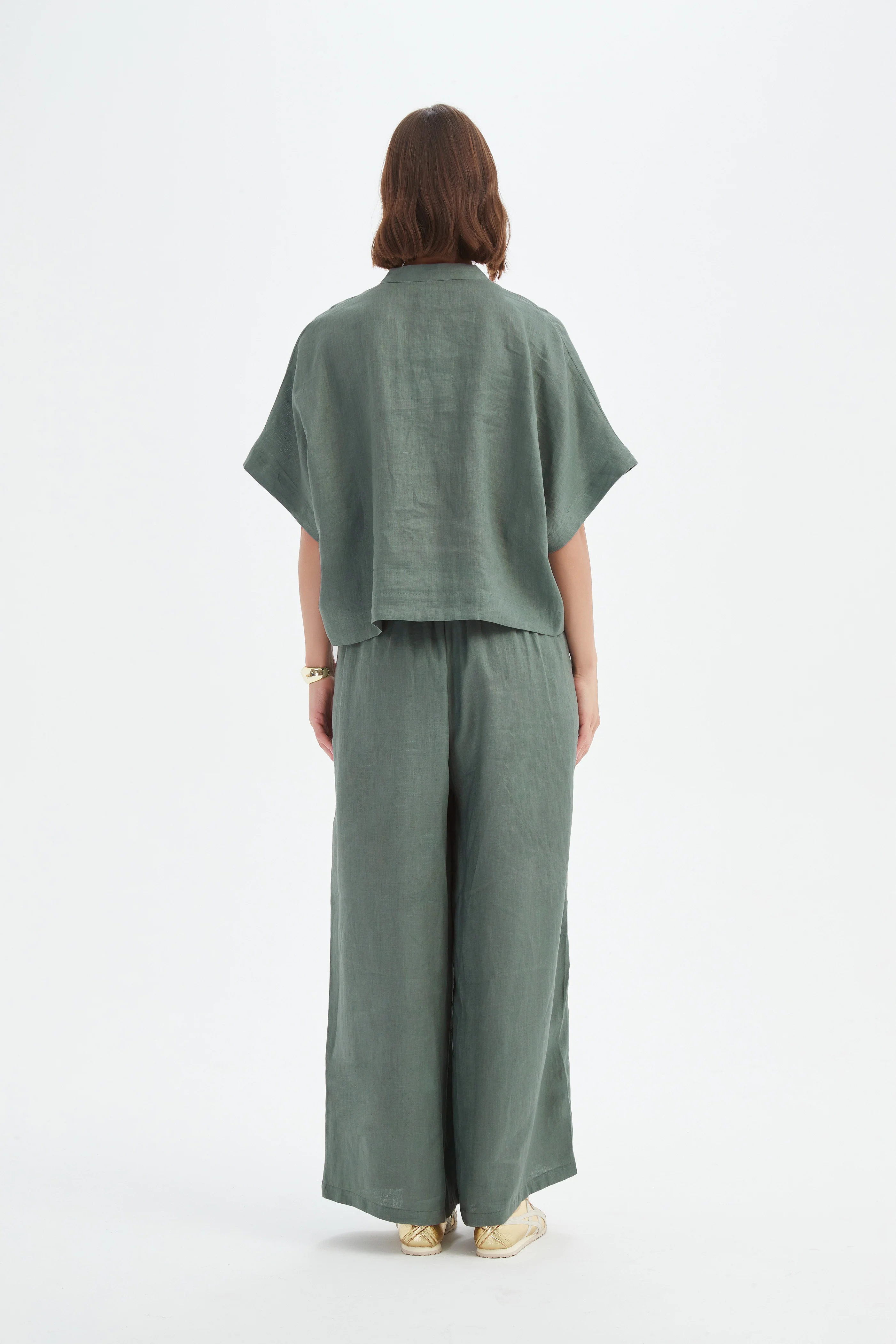 BOXY BUTTON LINEN SHIRT - Image 8