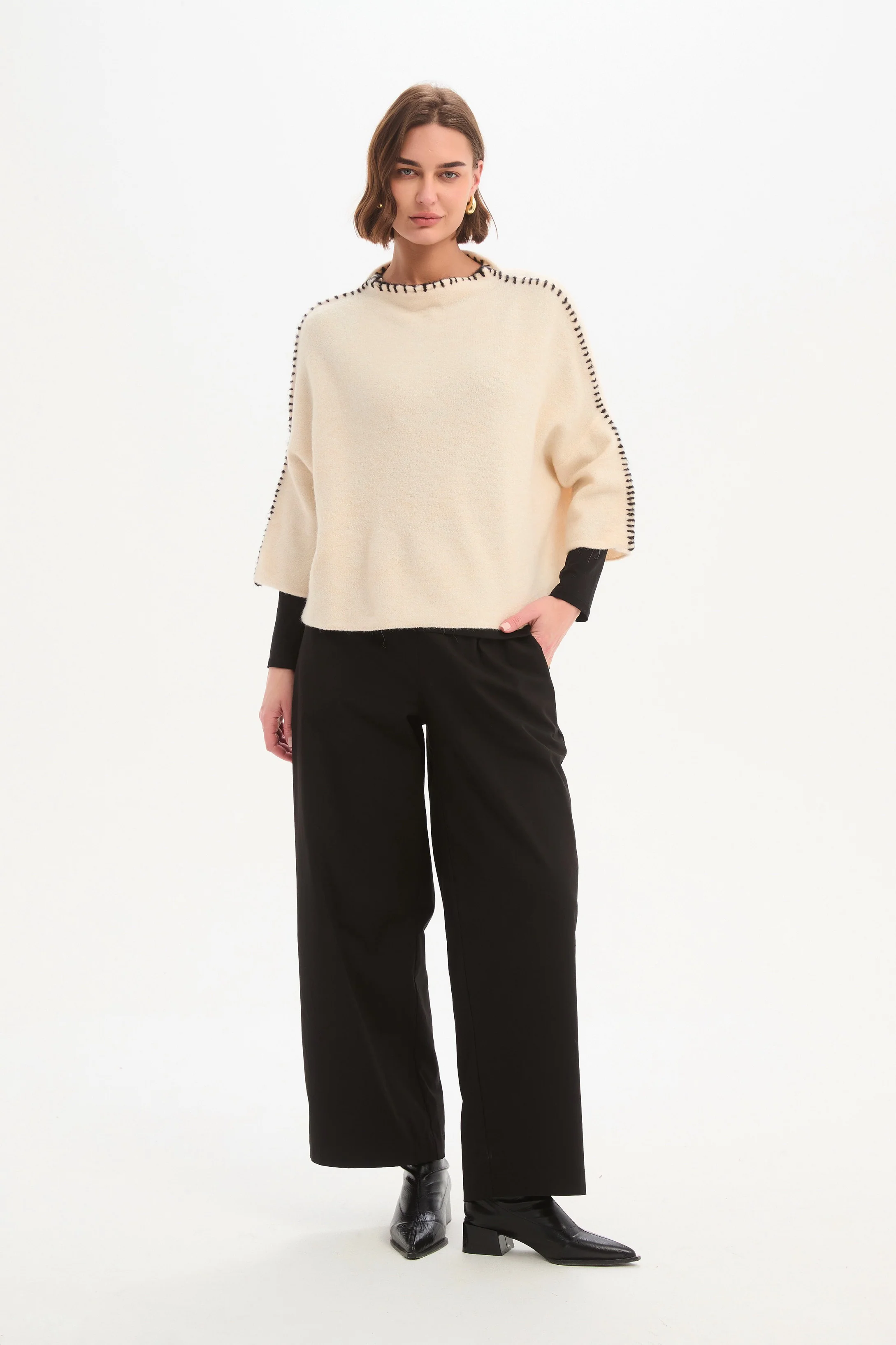 CONTRAST STITCH DETAIL KNIT - Image 4