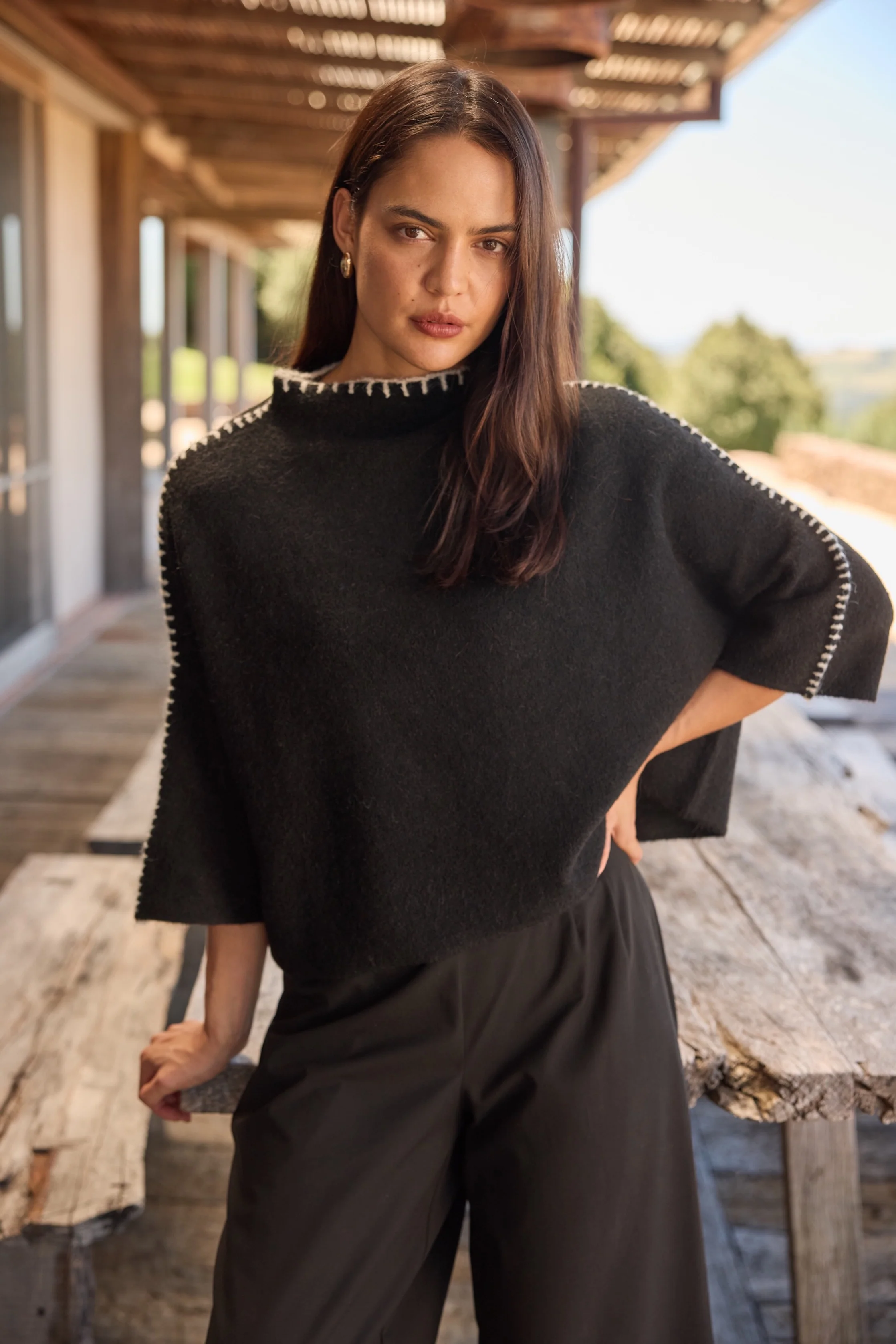CONTRAST STITCH DETAIL KNIT - Image 7