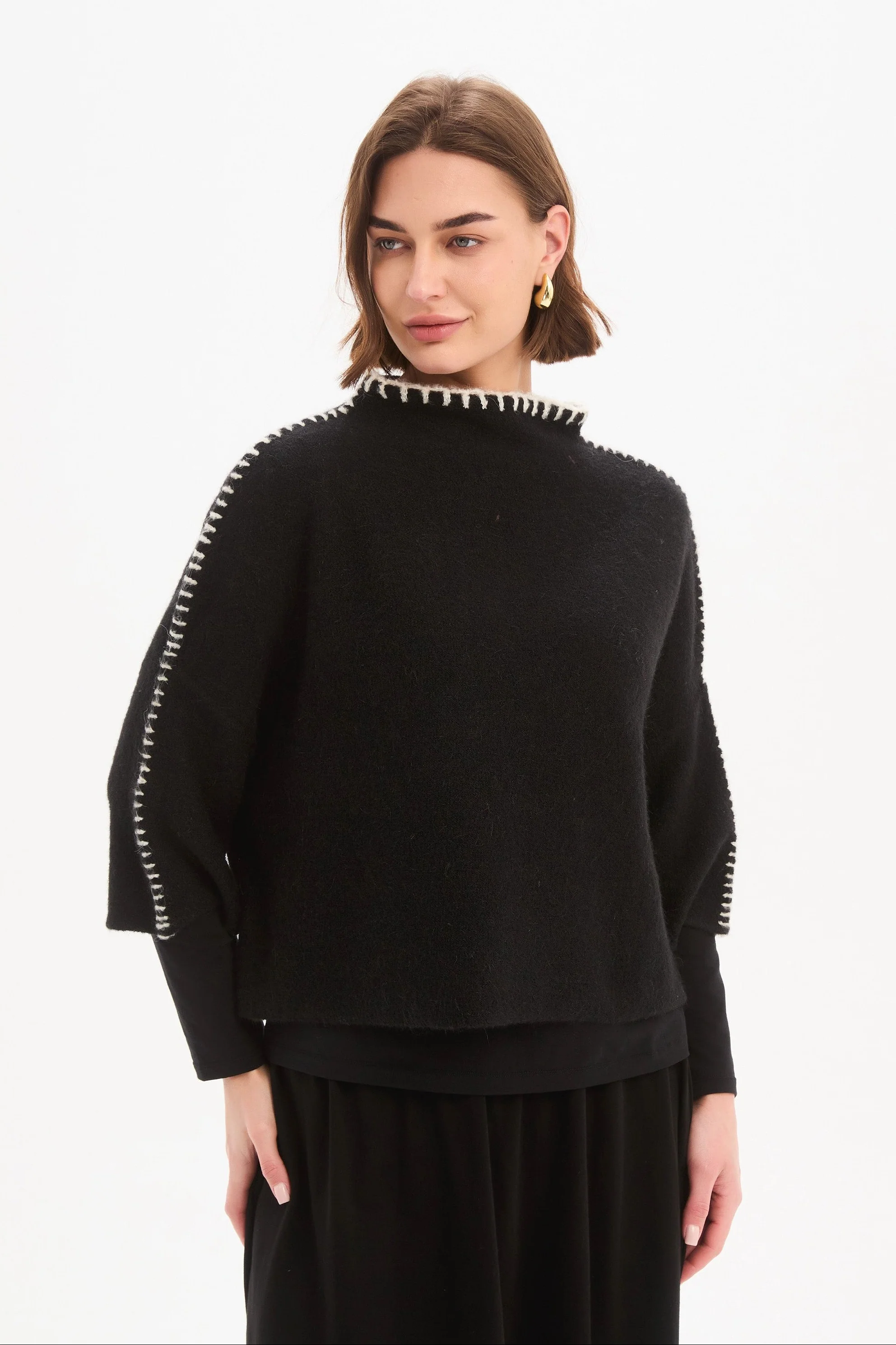 CONTRAST STITCH DETAIL KNIT - Image 8