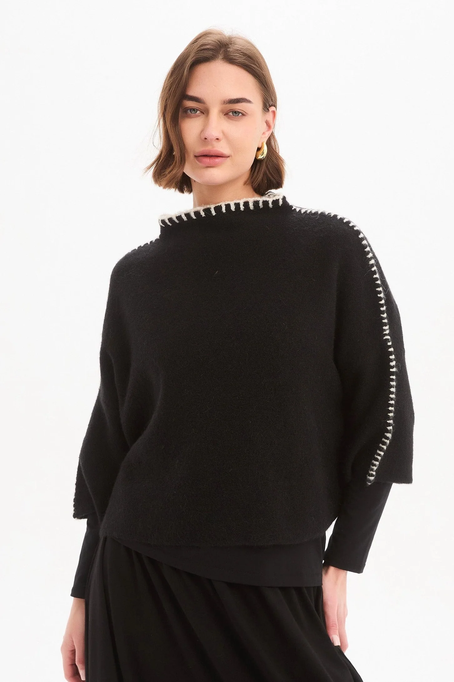 CONTRAST STITCH DETAIL KNIT - Image 9