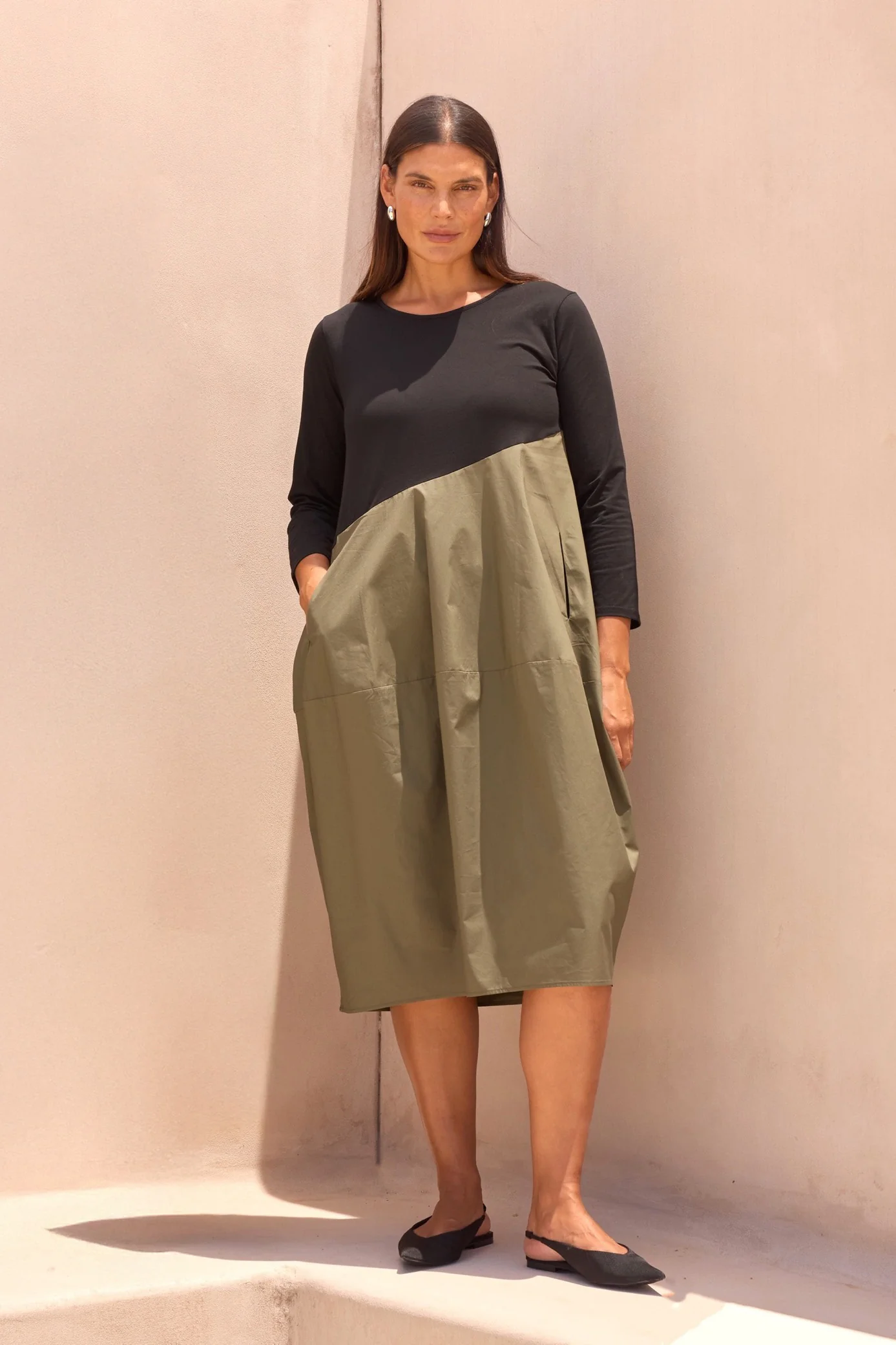 DIAGONAL SEAM COMBI DRESS