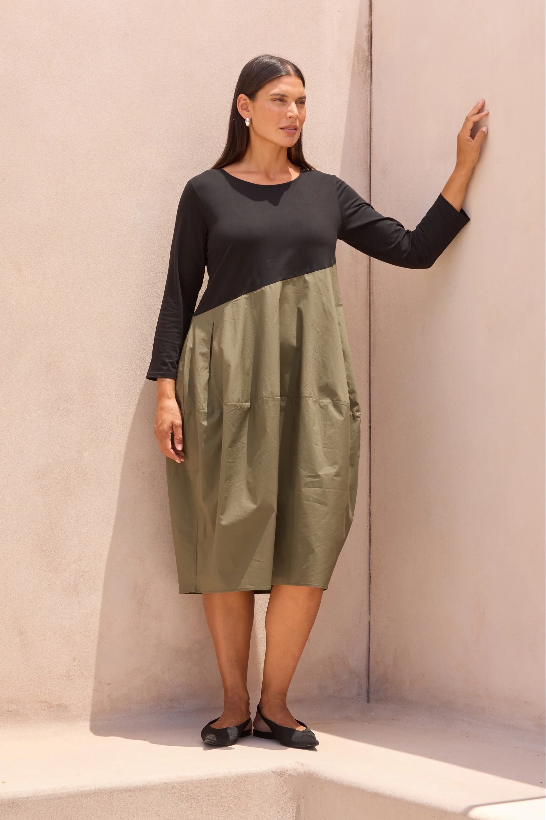 DIAGONAL SEAM COMBI DRESS - Image 2