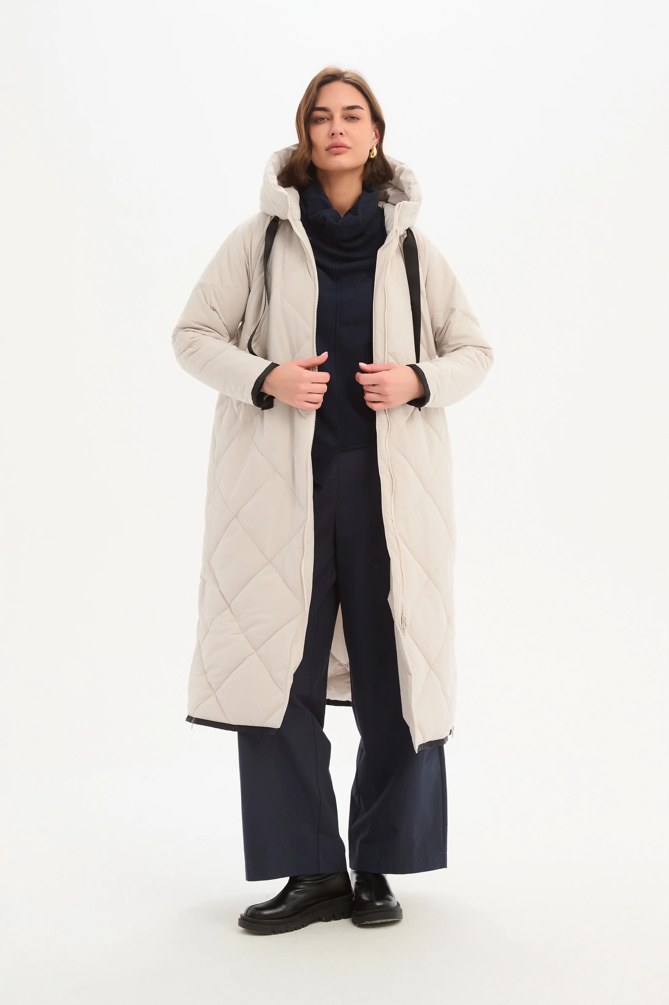 LONGLINE ZIP HEM WINTER COAT
