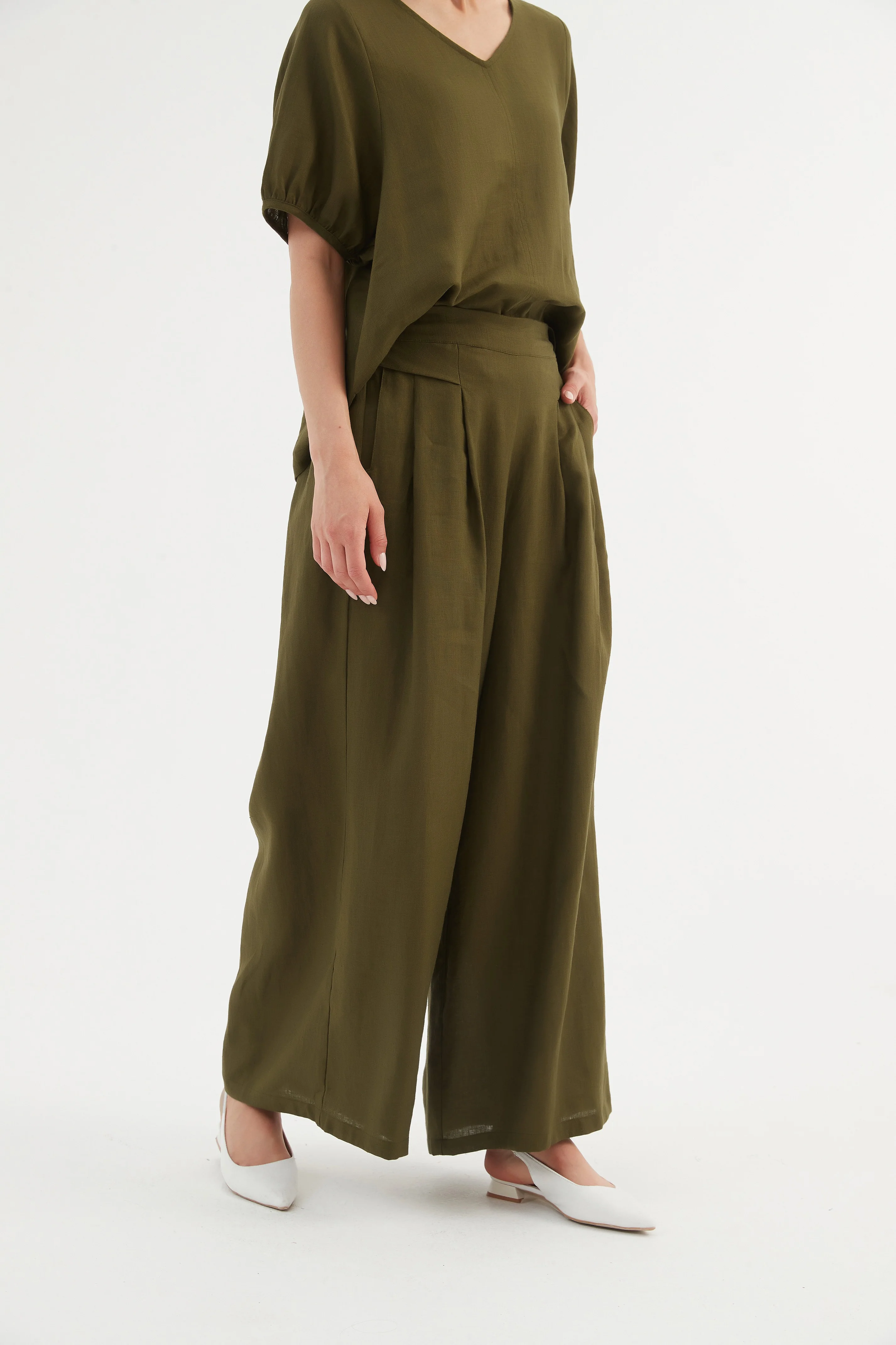 PLEAT FRONT PALAZZO PANT - Image 14
