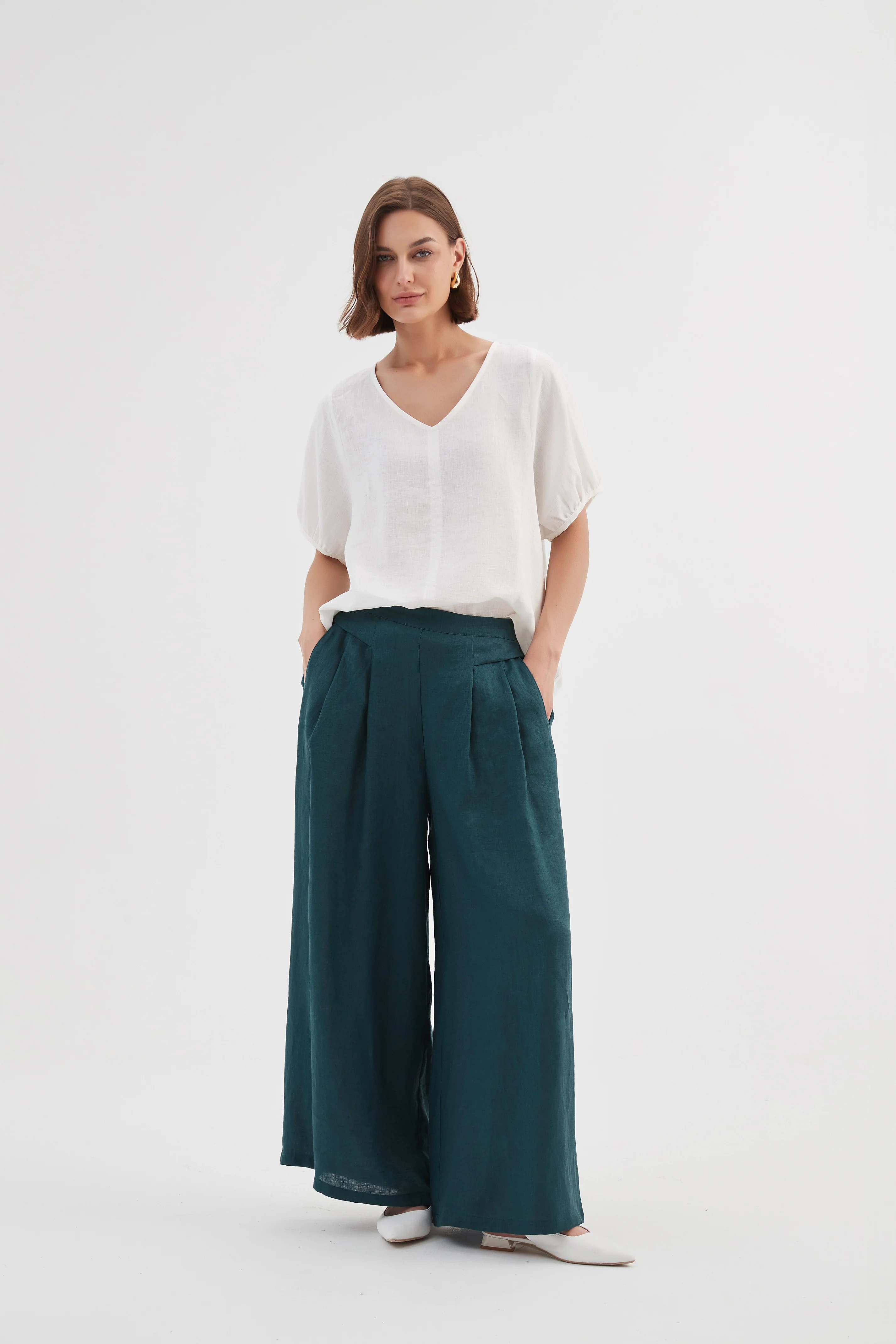 PLEAT FRONT PALAZZO PANT - Image 19