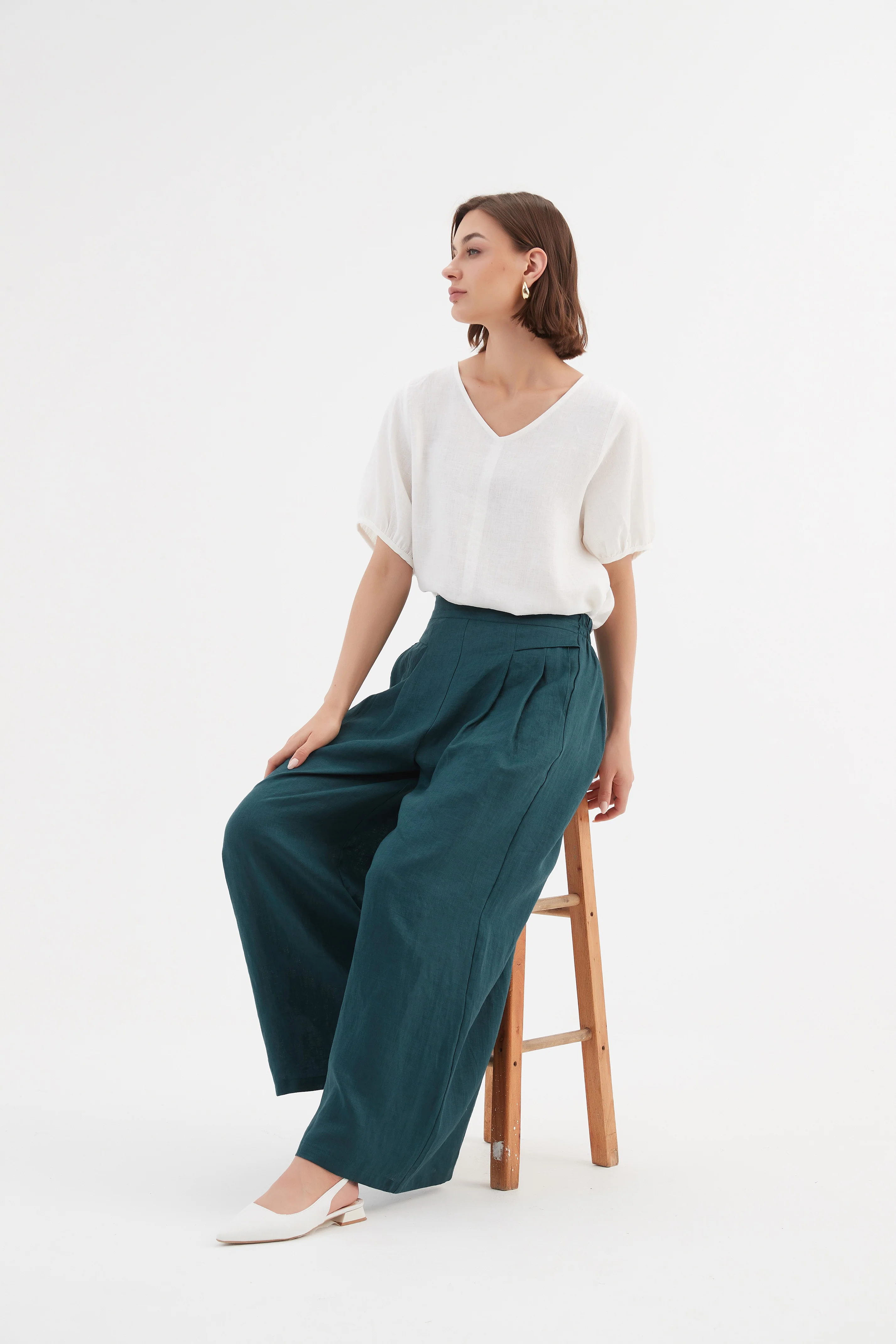 PLEAT FRONT PALAZZO PANT - Image 20
