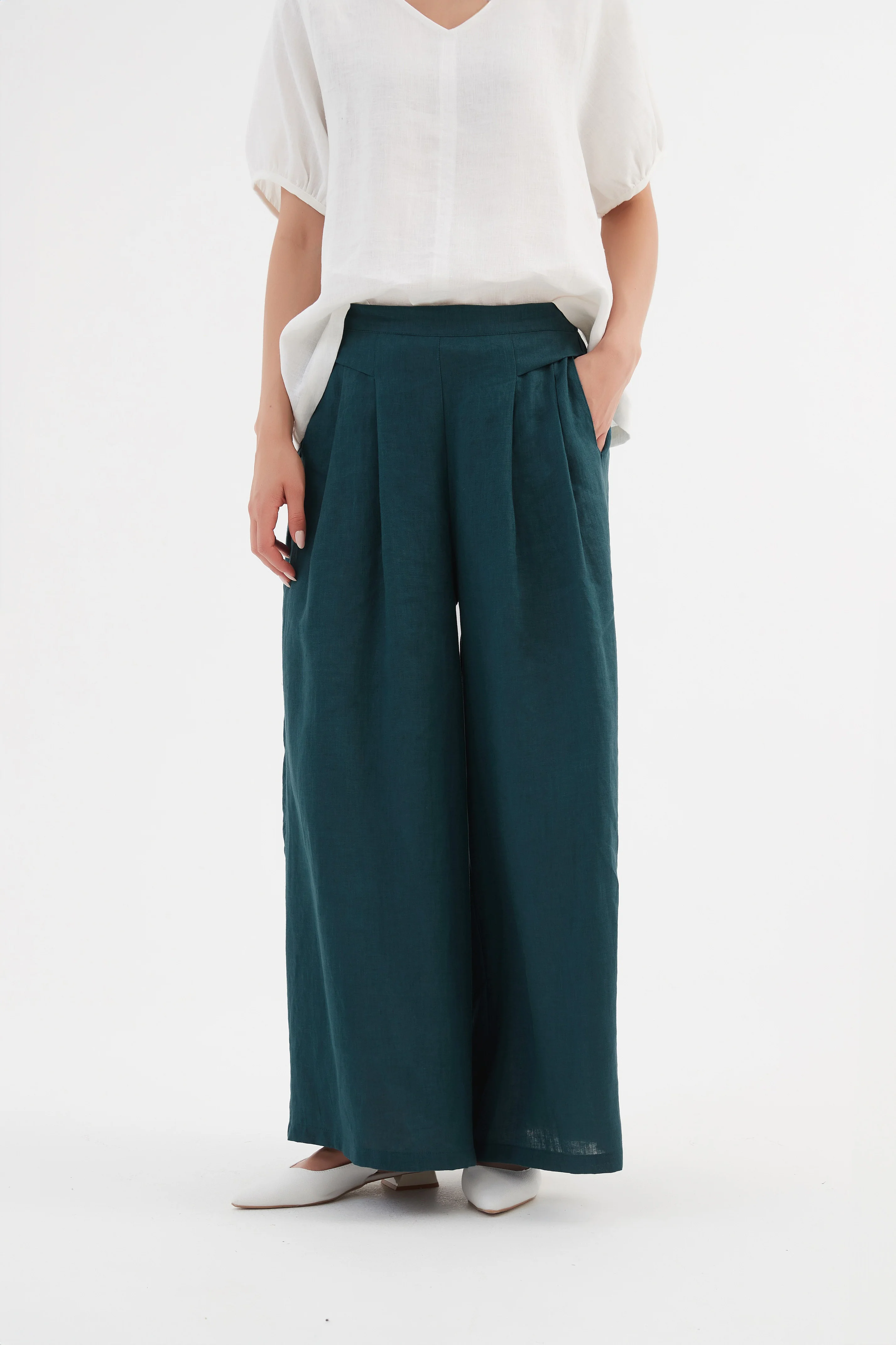 PLEAT FRONT PALAZZO PANT - Image 21