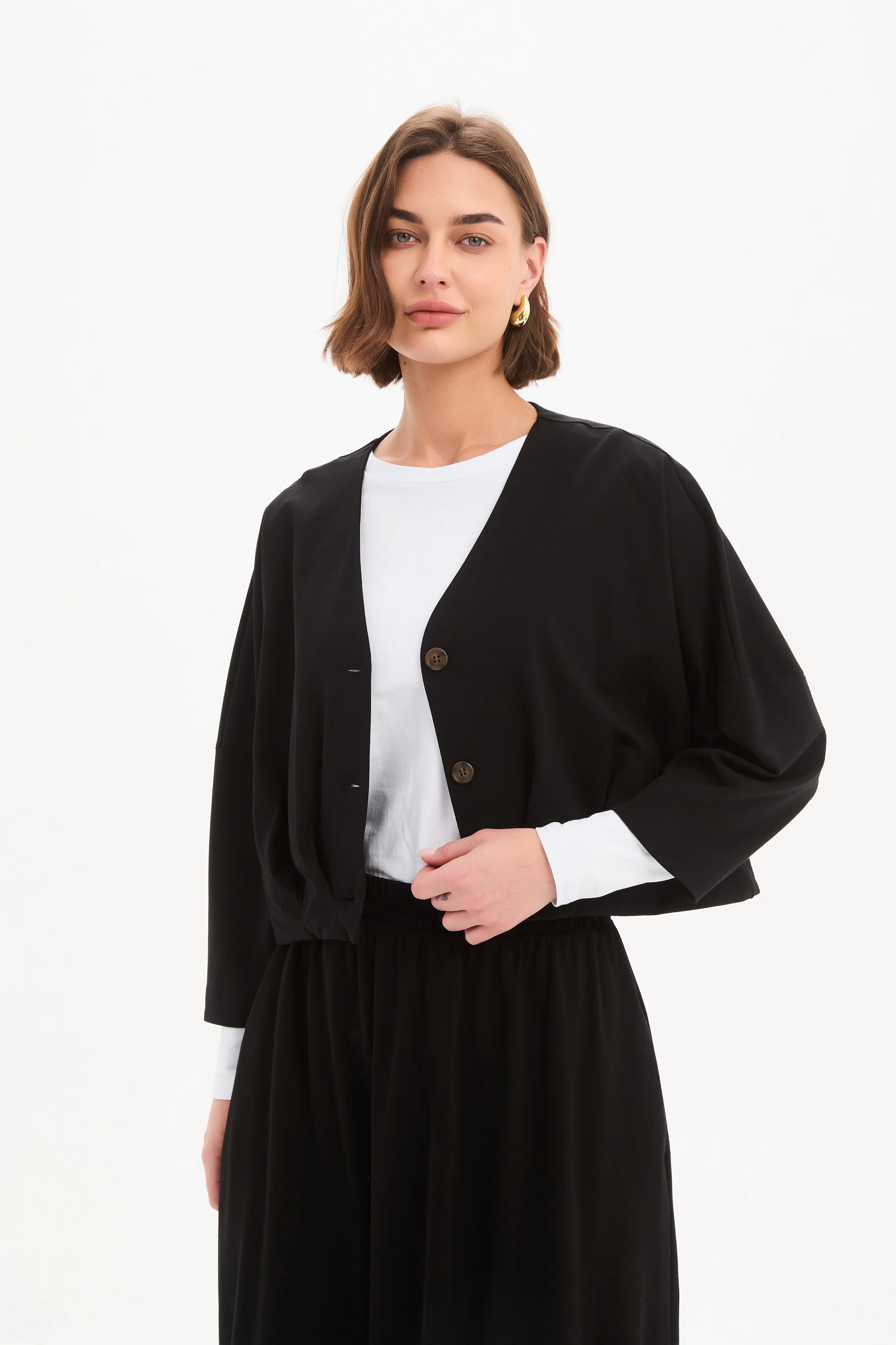 PLEAT HEM CROP CARDIGAN - Image 2