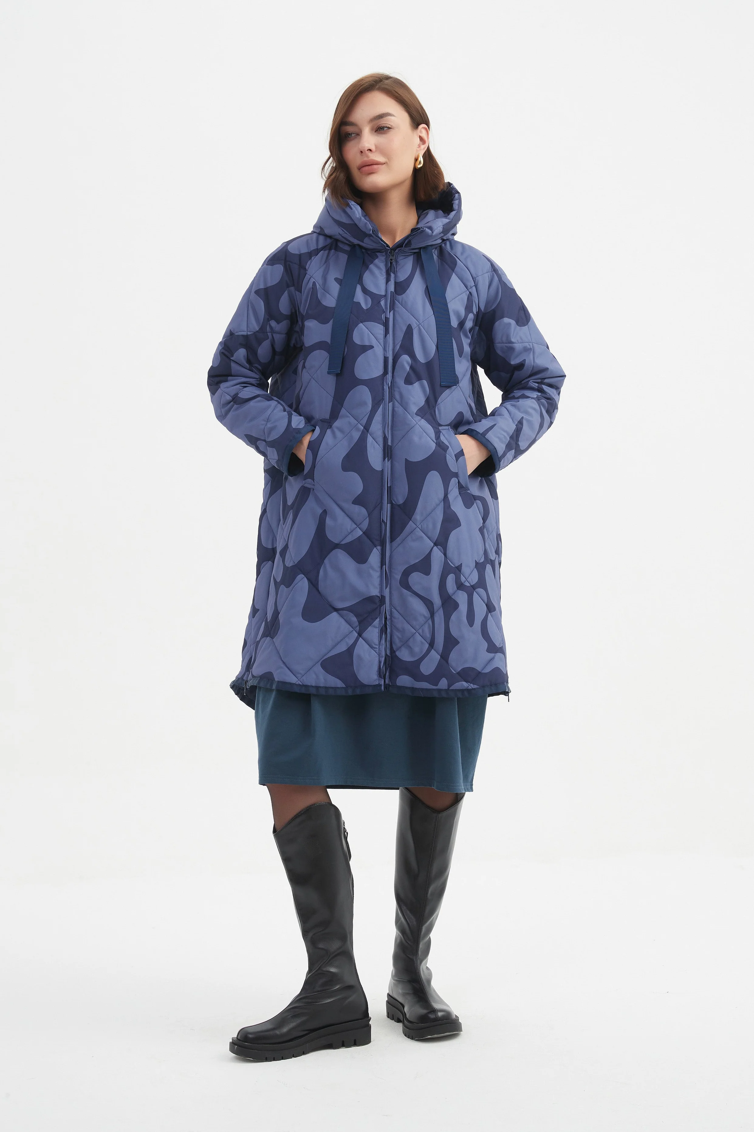 PRINT ZIP HEM WINTER COAT - Image 12