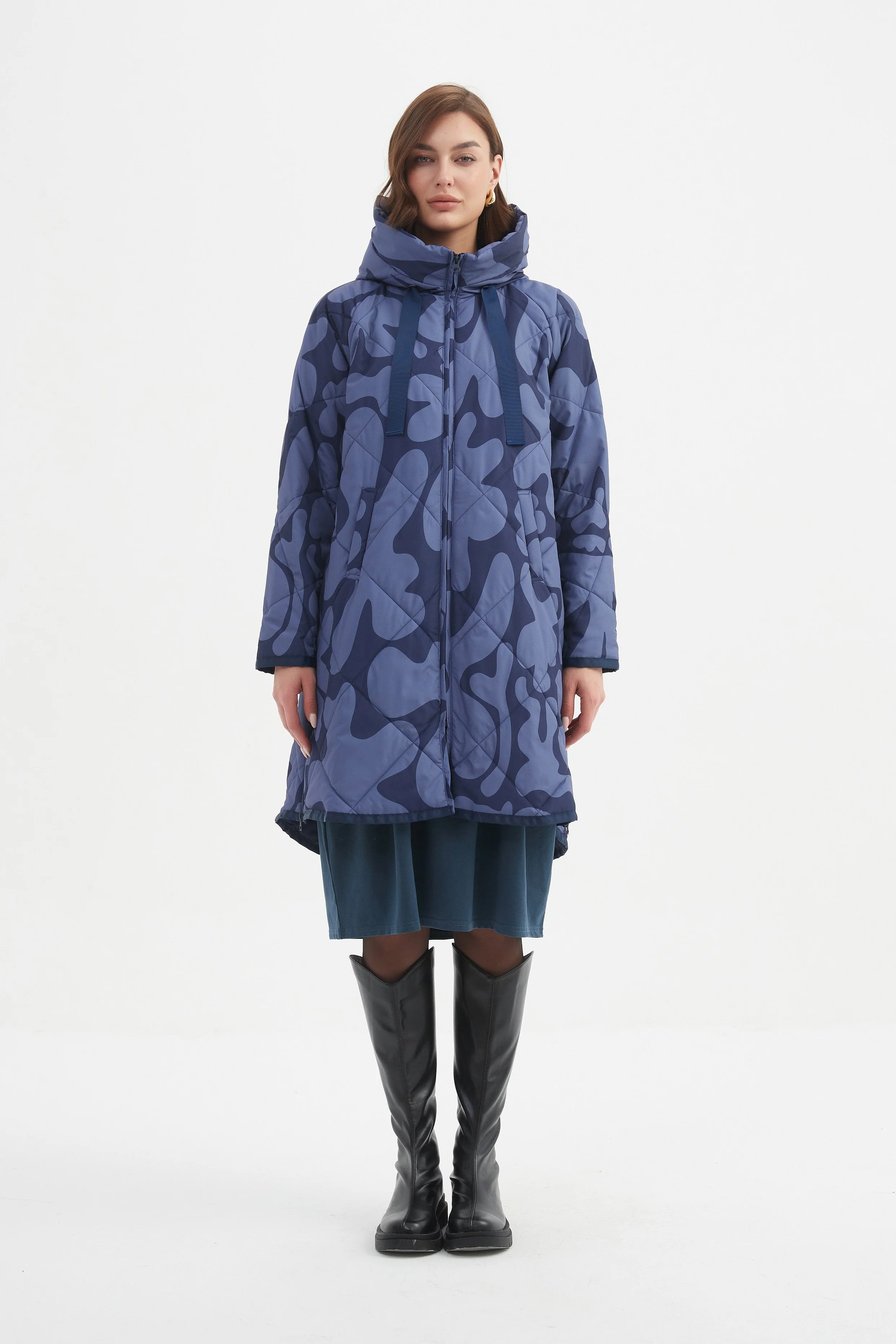 PRINT ZIP HEM WINTER COAT - Image 14