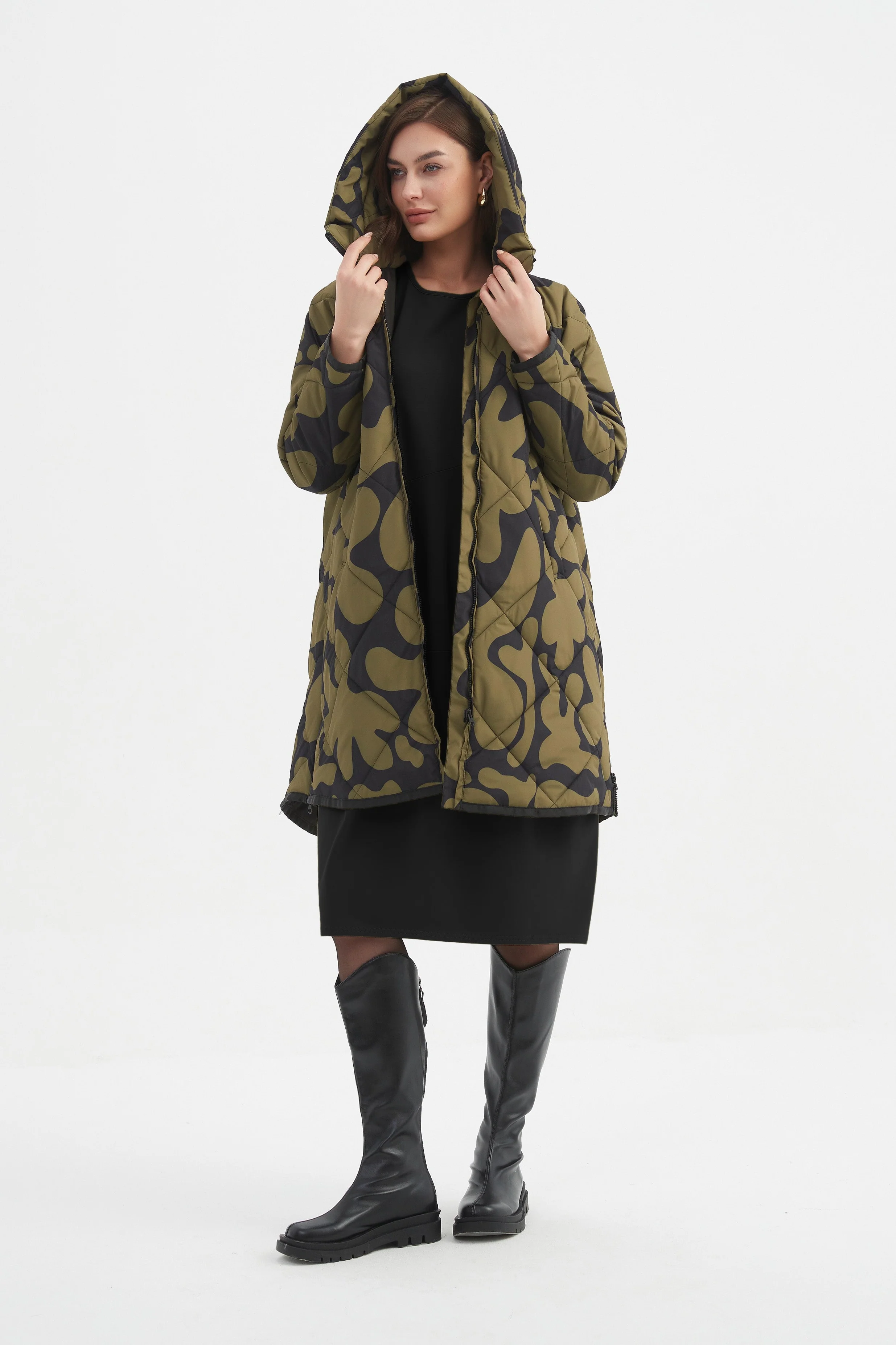 PRINT ZIP HEM WINTER COAT - Image 7