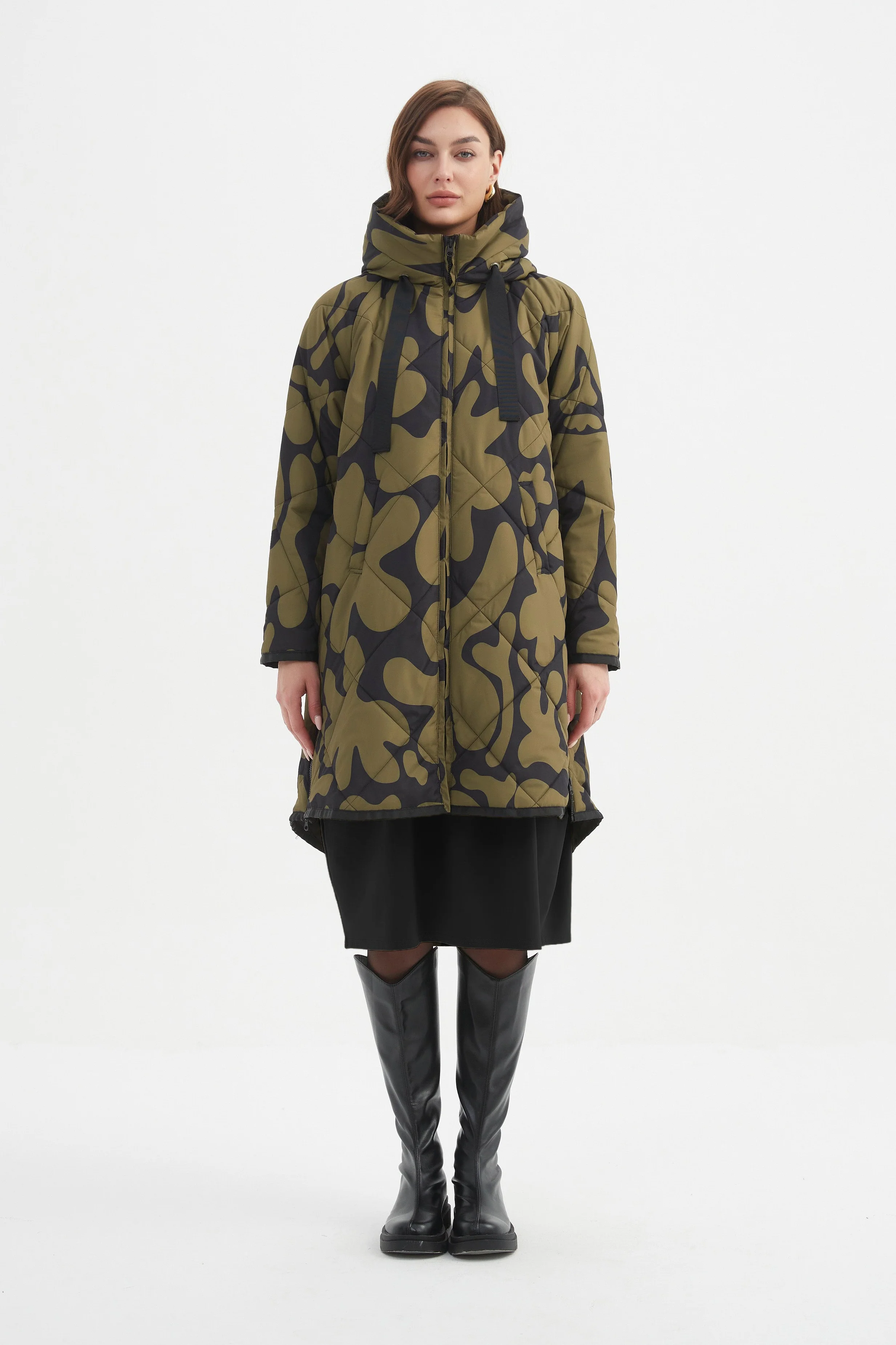 PRINT ZIP HEM WINTER COAT - Image 9
