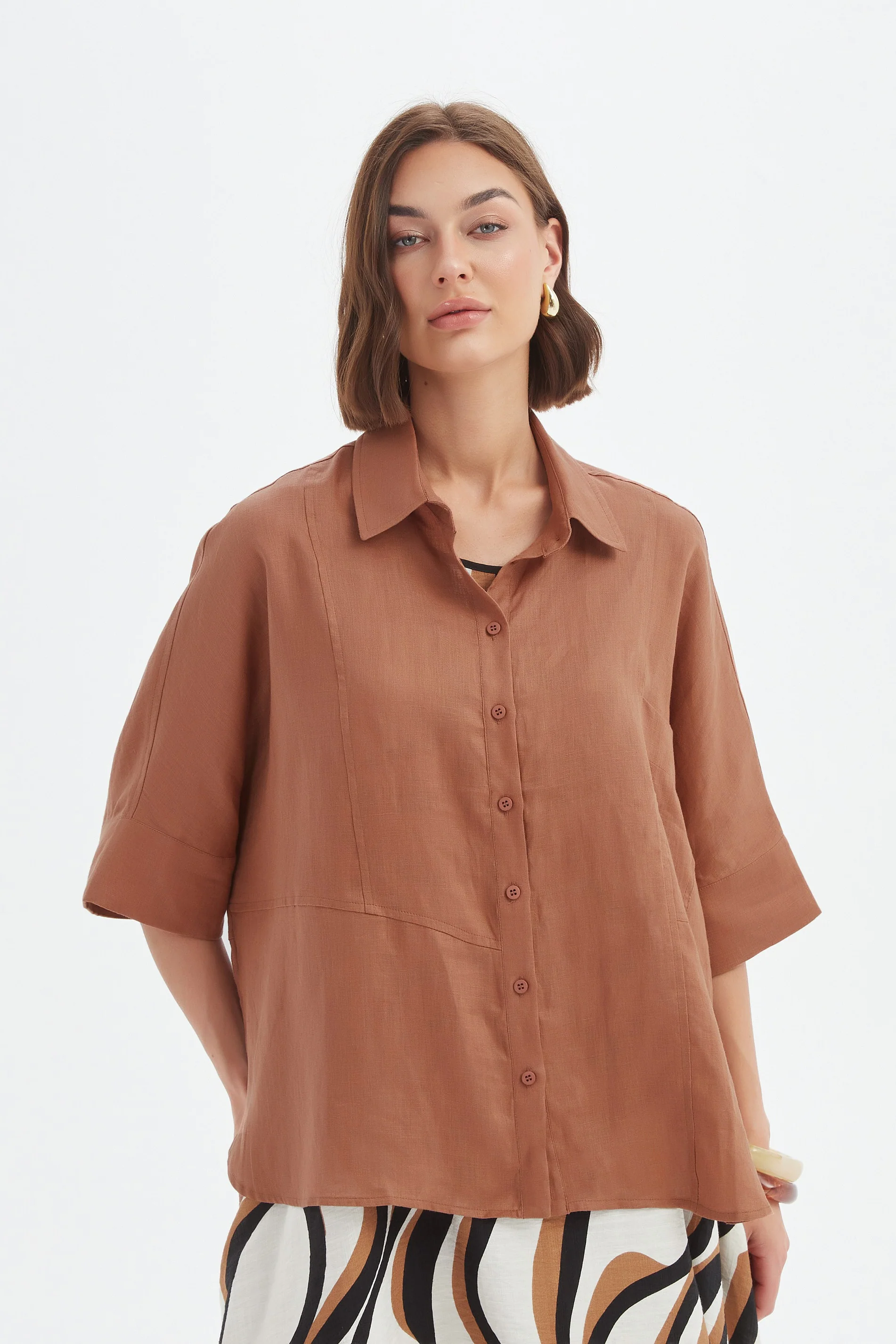 SEAM DETAIL BOXY SHIRT - Image 2