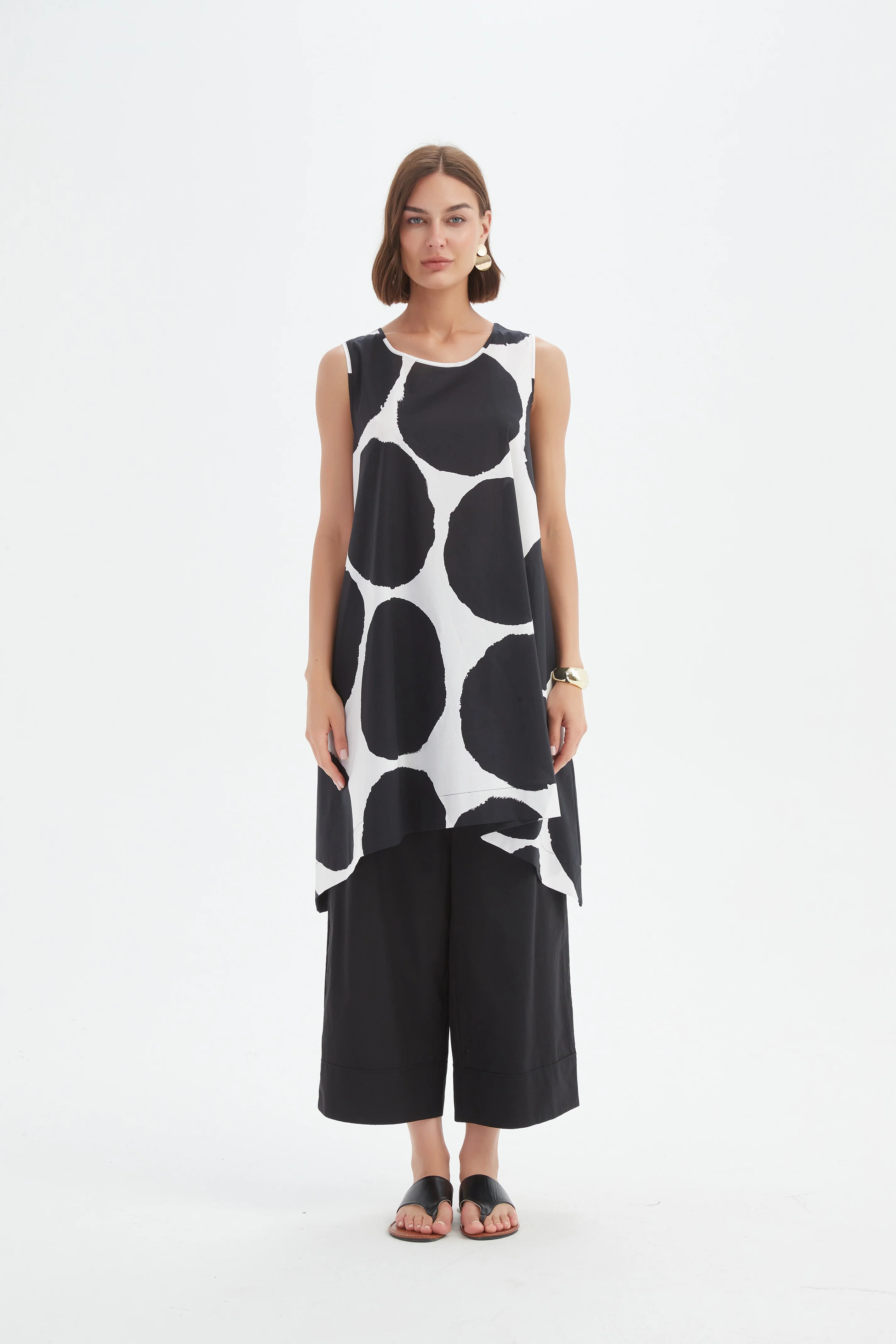 SLEEVELESS POPLIN PRINT TOP - Image 10