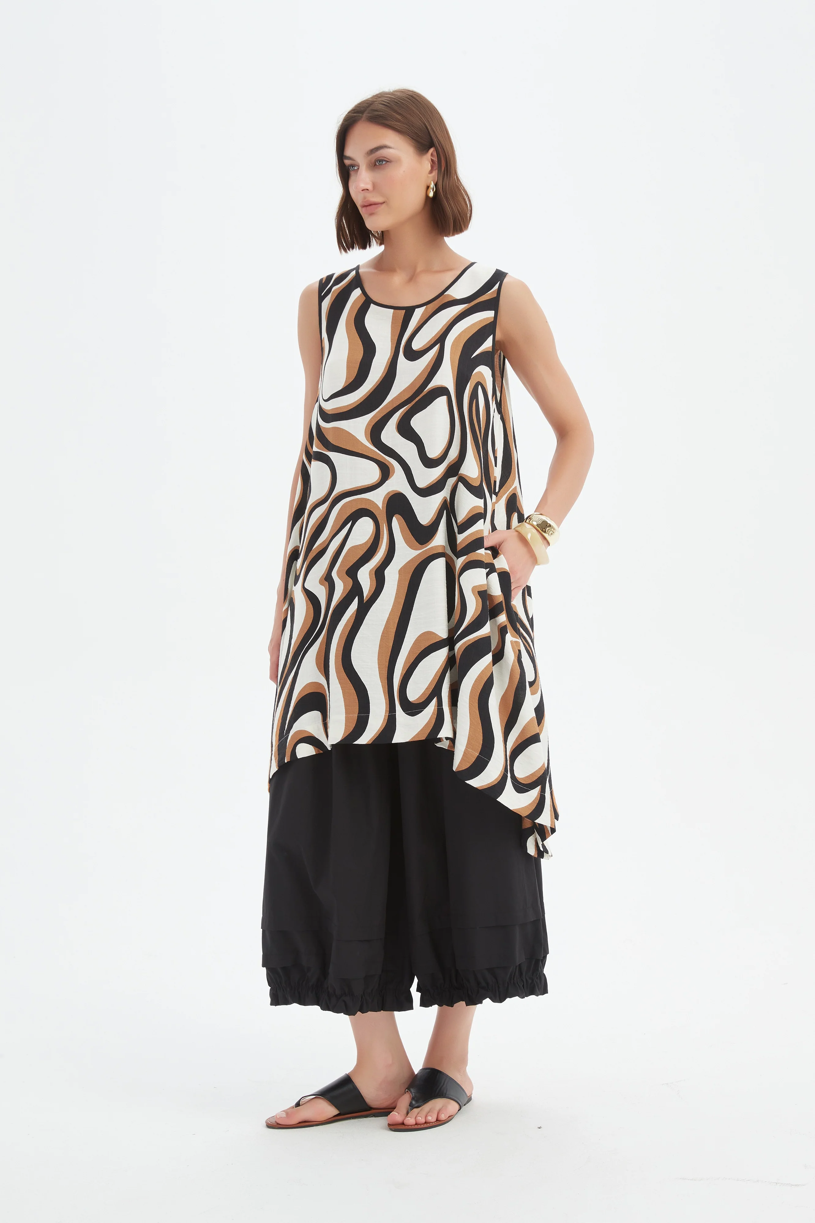 SLEEVELESS SWING PRINT TOP - Image 3
