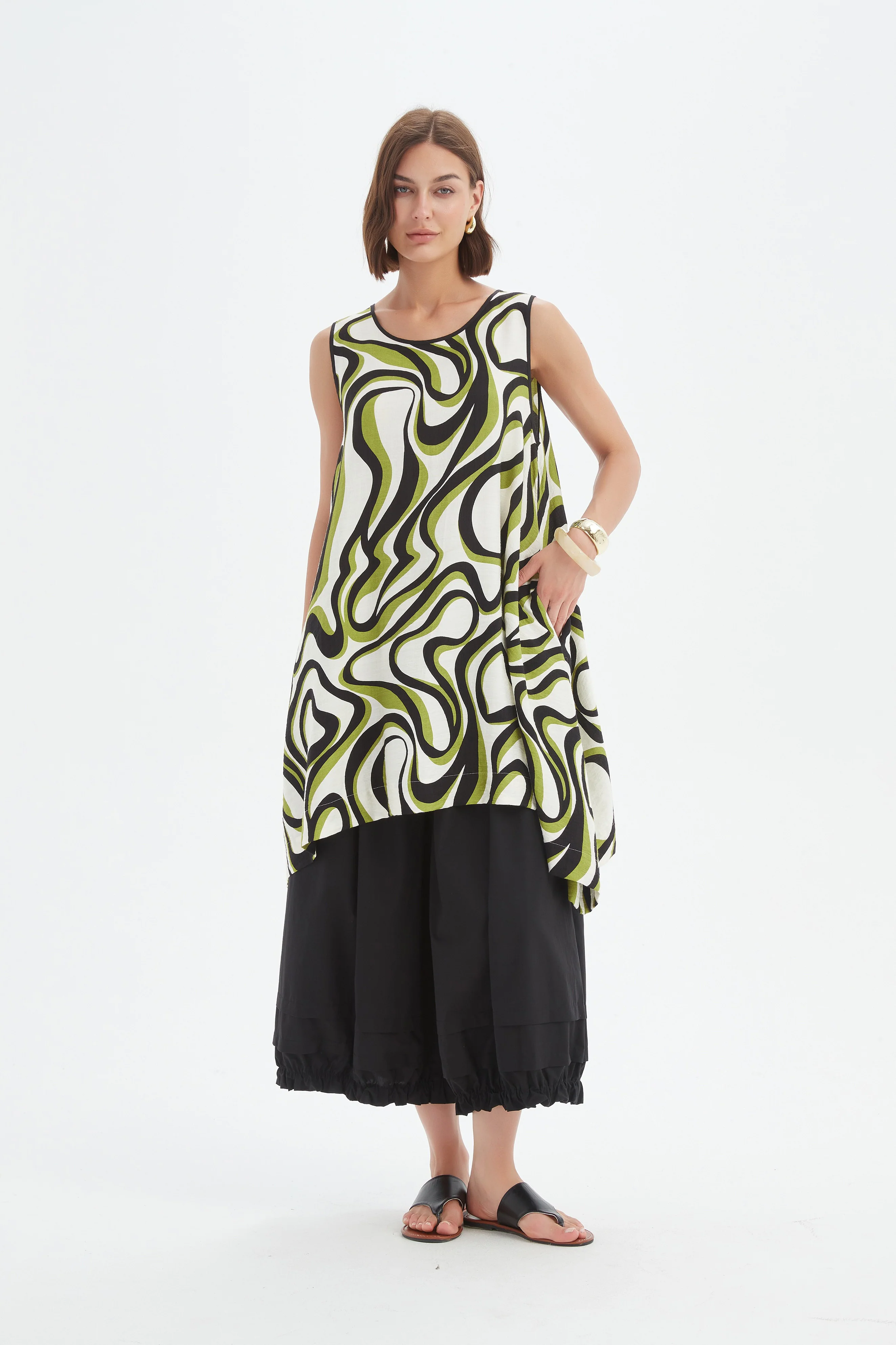 SLEEVELESS SWING PRINT TOP - Image 6